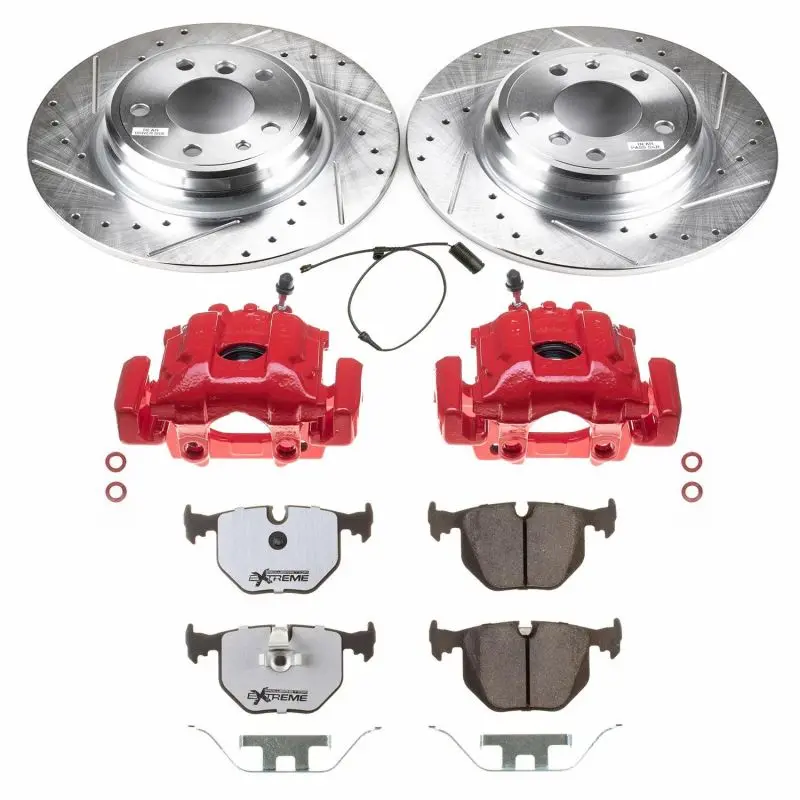 Power Stop 1995 Bmw 740I Rear Z26 Street Warrior Brake Kit W/Calipers 1