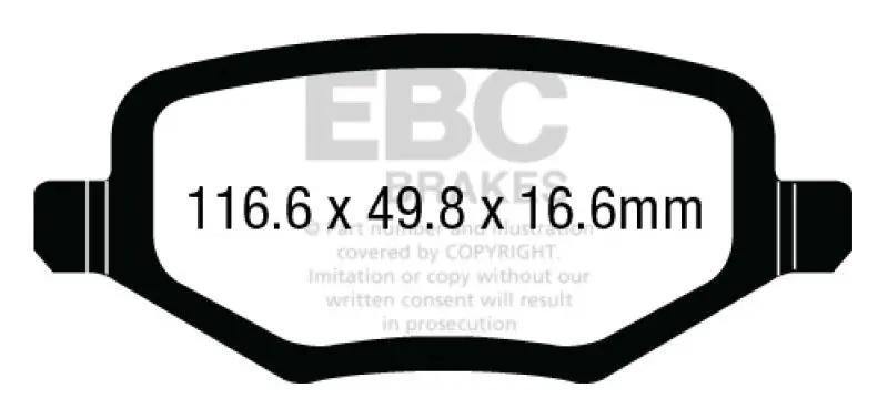 Ebc 12+ Chrysler Town & Country 3.6 Ultimax2 Rear Brake Pads 1