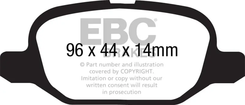 Ebc 11+ Fiat 500 1.4 (Ate Calipers) Ultimax2 Rear Brake Pads 1