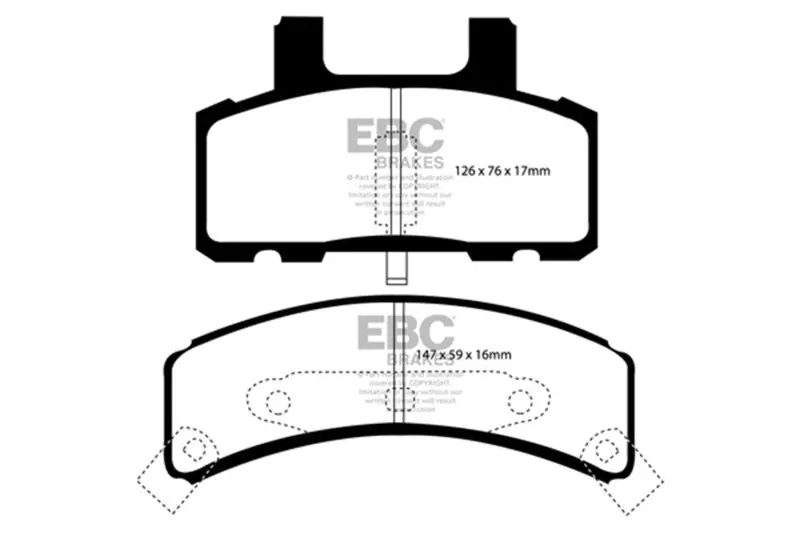 Ebc 97-99 Cadillac Deville 4.6 (Rear Drums) Ultimax2 Front Brake Pads 1