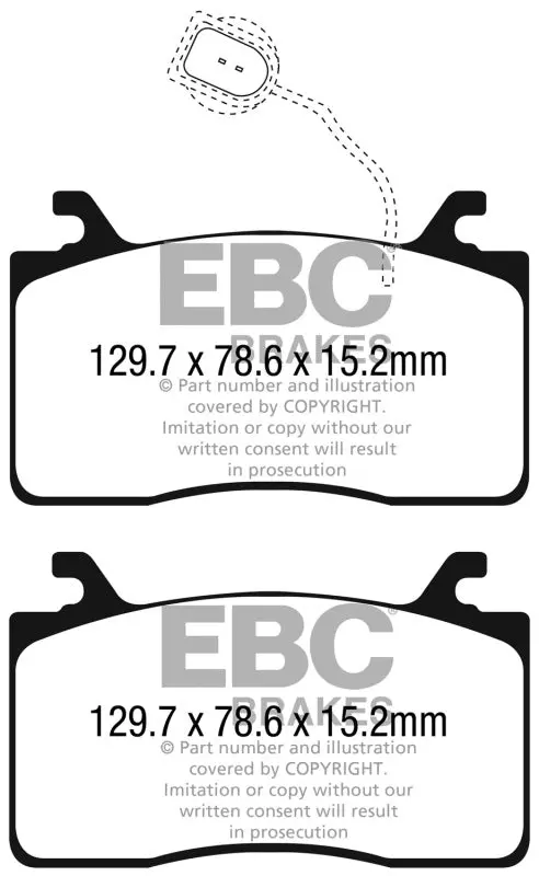 Ebc 17-18 Alfa Romeo Giulia Ultimax Oem Replacement Front Brake Pads 1
