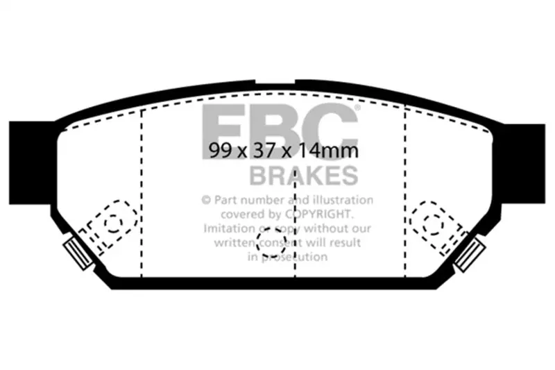 Ebc 93-96 Eagle Summit 1.5 Ultimax2 Rear Brake Pads 1