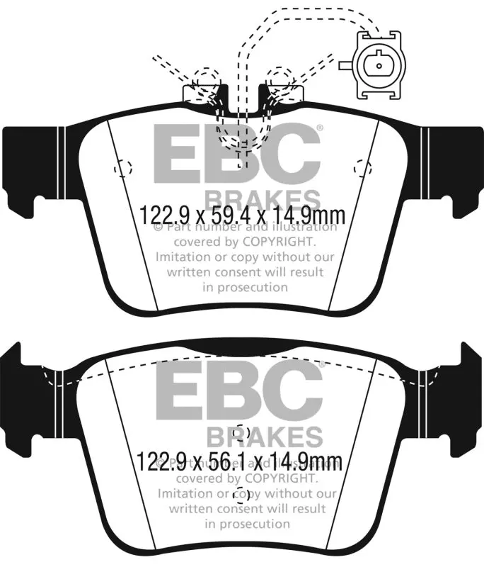 Ebc 17+ Alfa Romeo Giulia 2.0L Turbo Ultimax Rear Brake Pads 1