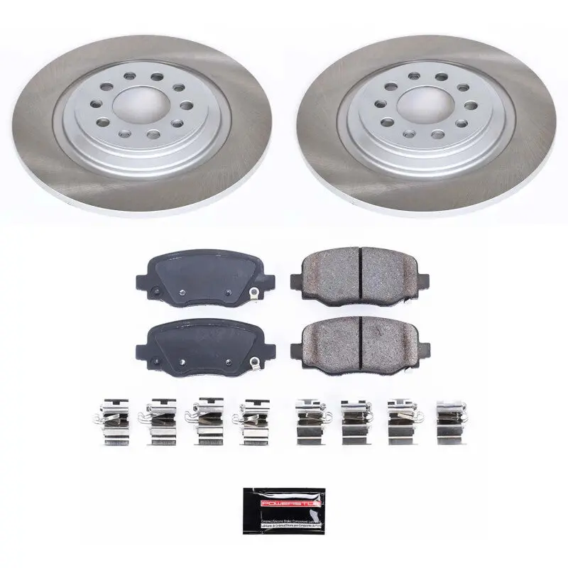 Power Stop 14-22 Jeep Cherokee Rear Semi-Coated Rotor Kit 1