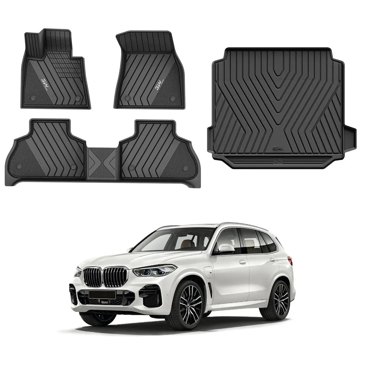 3W Bmw X5 2019-2026 Custom Floor Mats / Trunk Mat Thorex™ All-Weather Protection 1