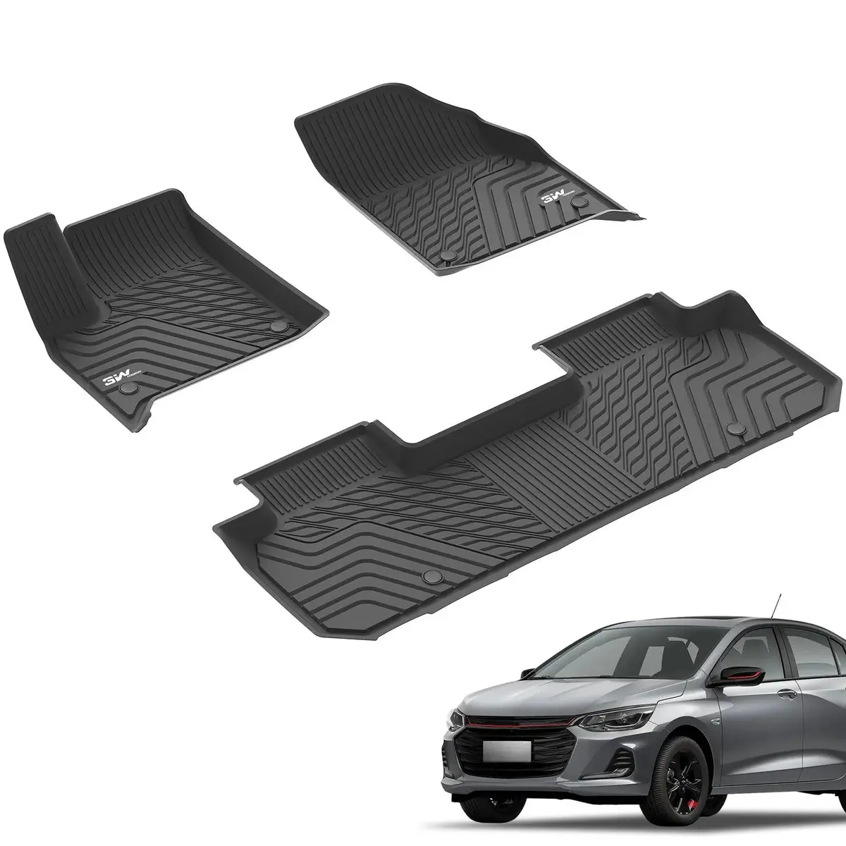 3W Chevrolet Traverse 2018-2023 (Only For Bucket Seat 2-Row) Custom Floor Mats Thorex™ All-Weather Protection 1