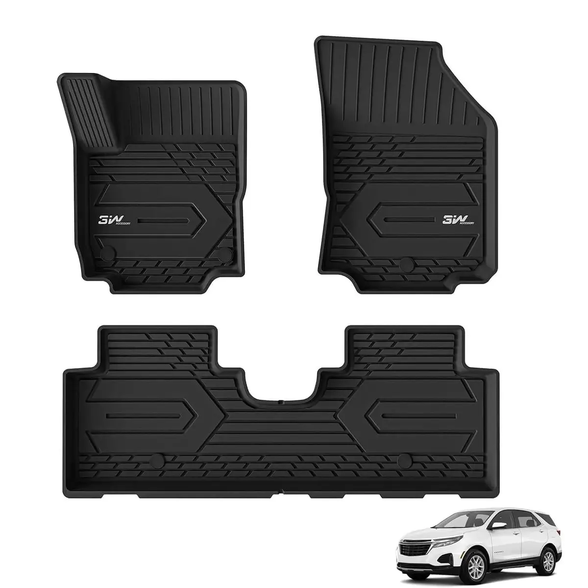 3W Chevy / Chevrolet Equinox / Gmc Terrain 2018-2024 Custom Floor Mats Thorex™ All-Weather Protection 1