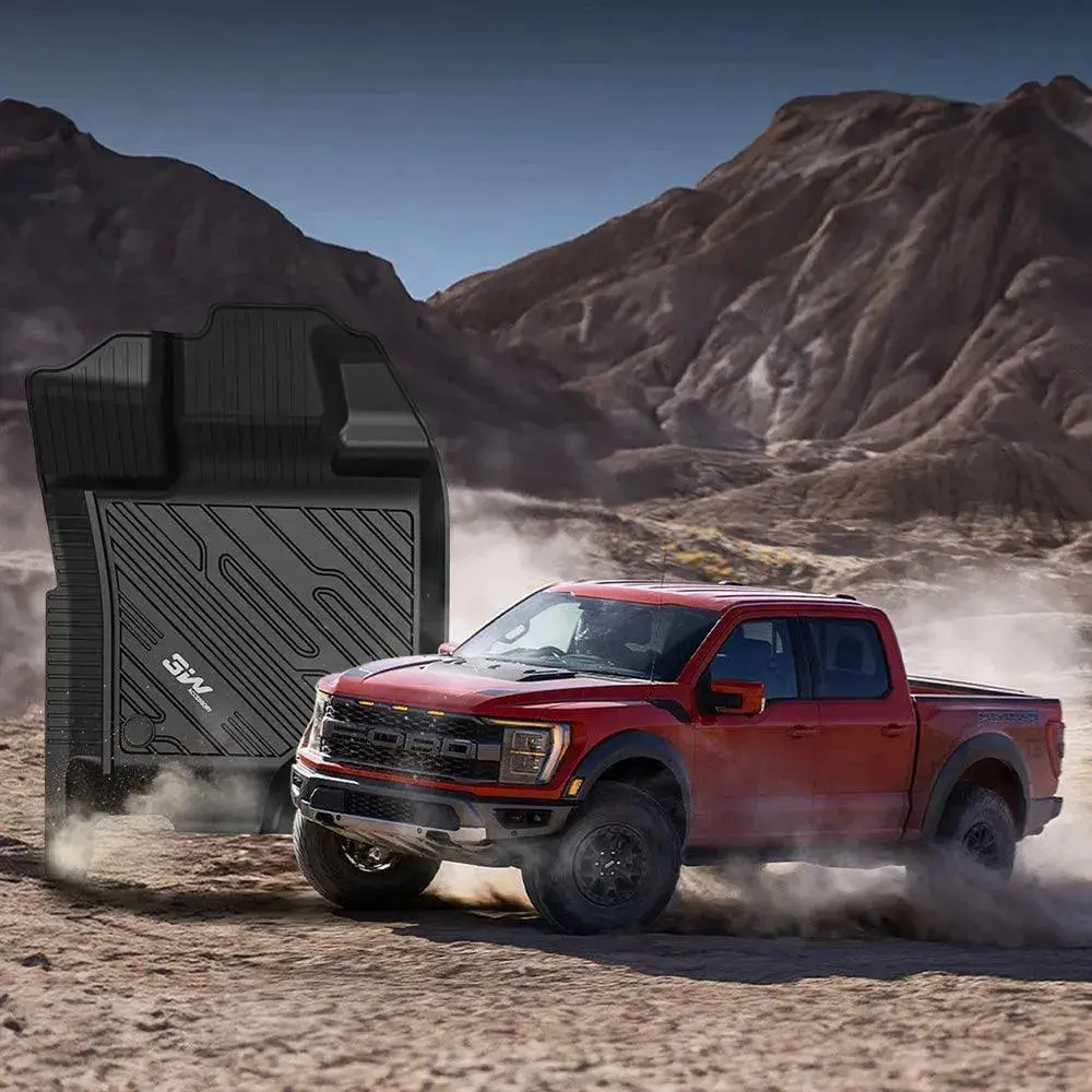 3W Custom Floor Mats Ford F250 F350 F450 F550 2017-2026 Super Duty Crewcab With Under Seat Storage F150 2015-2024 1