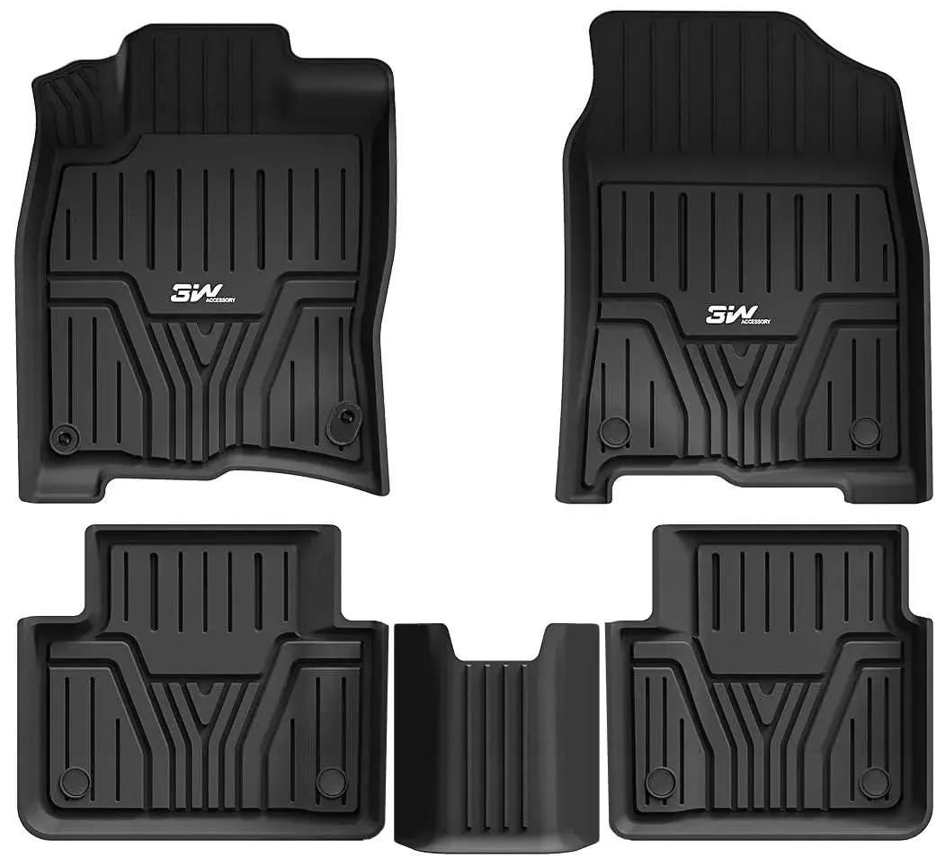 3W Honda Civic 2016-2021 Coupe/Sedan/Type R Custom Floor Mats Thorex™ All-Weather Protection 1
