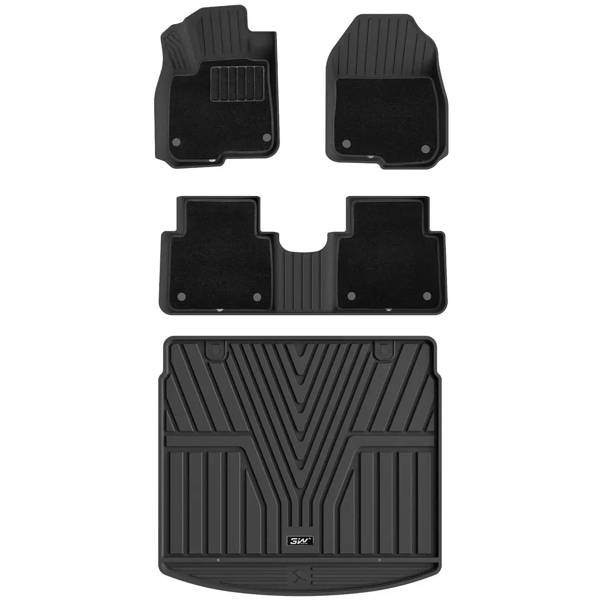 3W Honda Cr-V 2017-2022 Floor Mats (Include Hybrid) / Trunk Mat (Non Hybrid) Crv Custom Mat Thorex™ All-Weather Protection 1