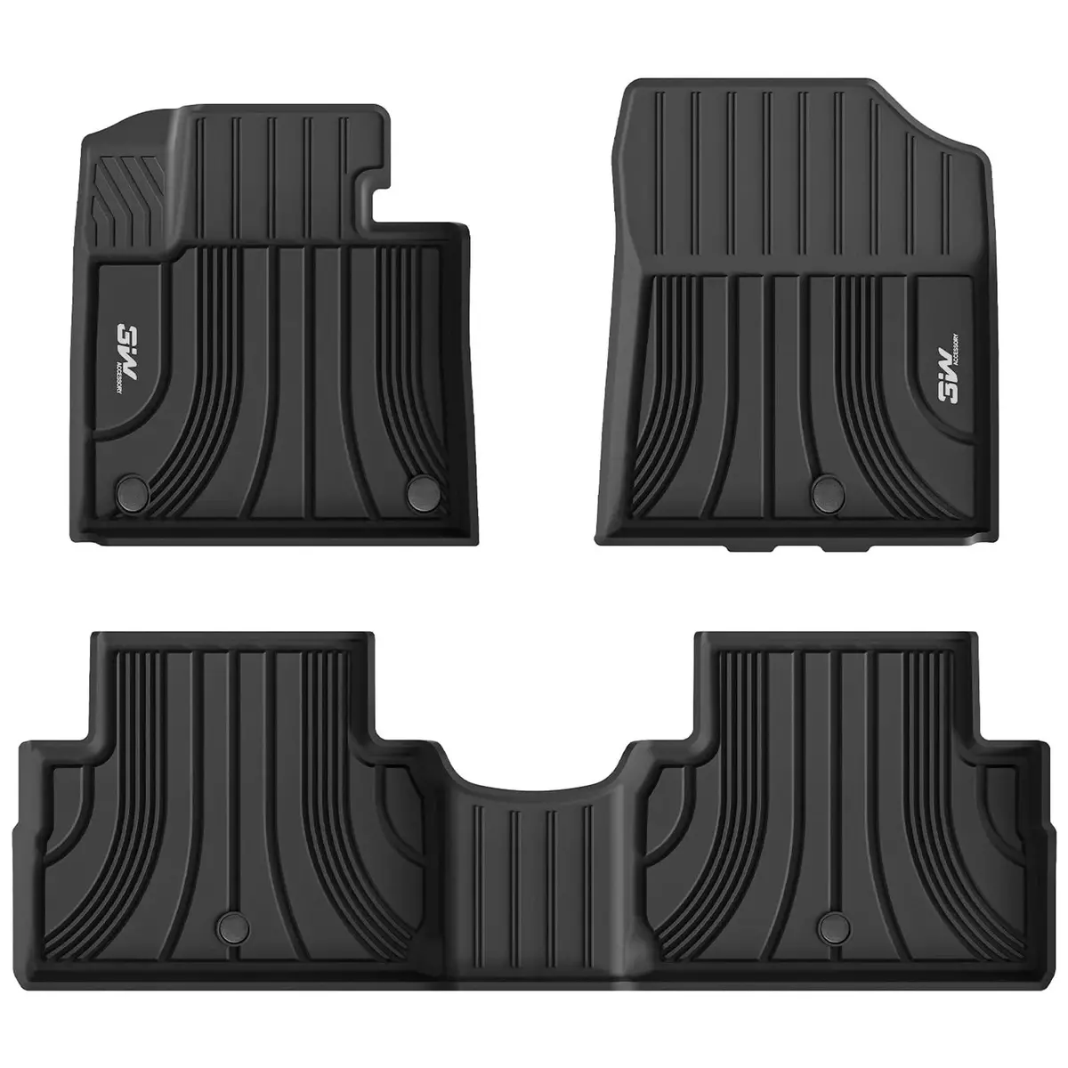 3W Hyundai Santa Fe 5 Seat 2021-2023 (Not For Hybrid) Custom Floor Mats Thorex™ All-Weather Protection 1