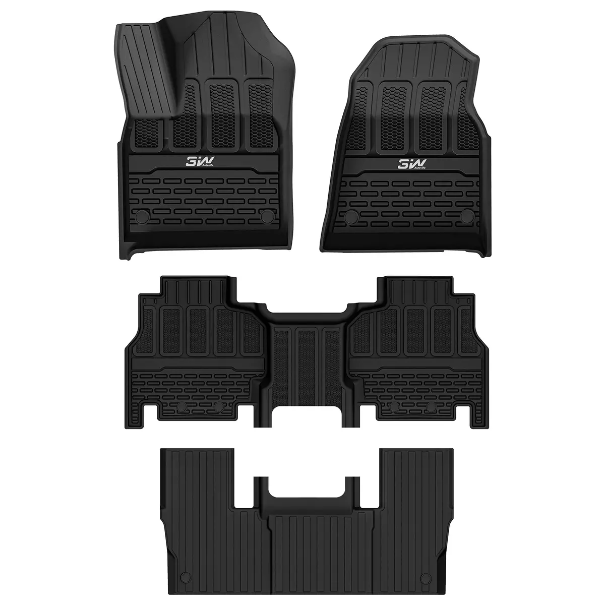 3W Jeep Grand Wagoneer L (Not Fit Jeep Wagoneer L) 2022-2025 Custom 7 Seat Floor Mats Thorex™ All-Weather Protection 1