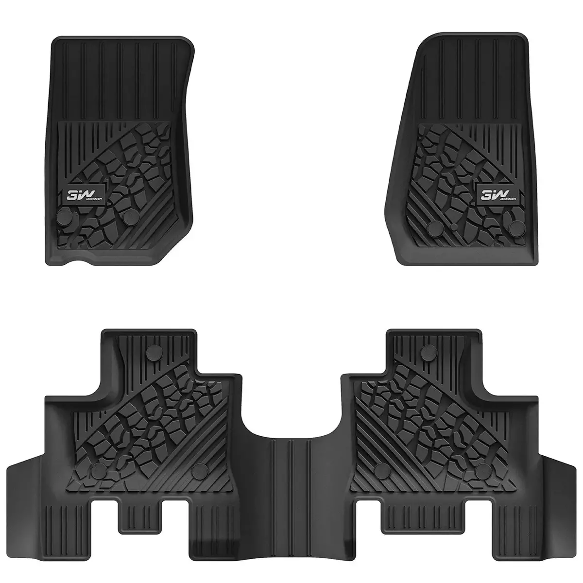3W Jeep Wrangler Jku 2014-2018 Unlimited 4 Door Only Custom Floor Mats Thorex™ All-Weather Protection 1