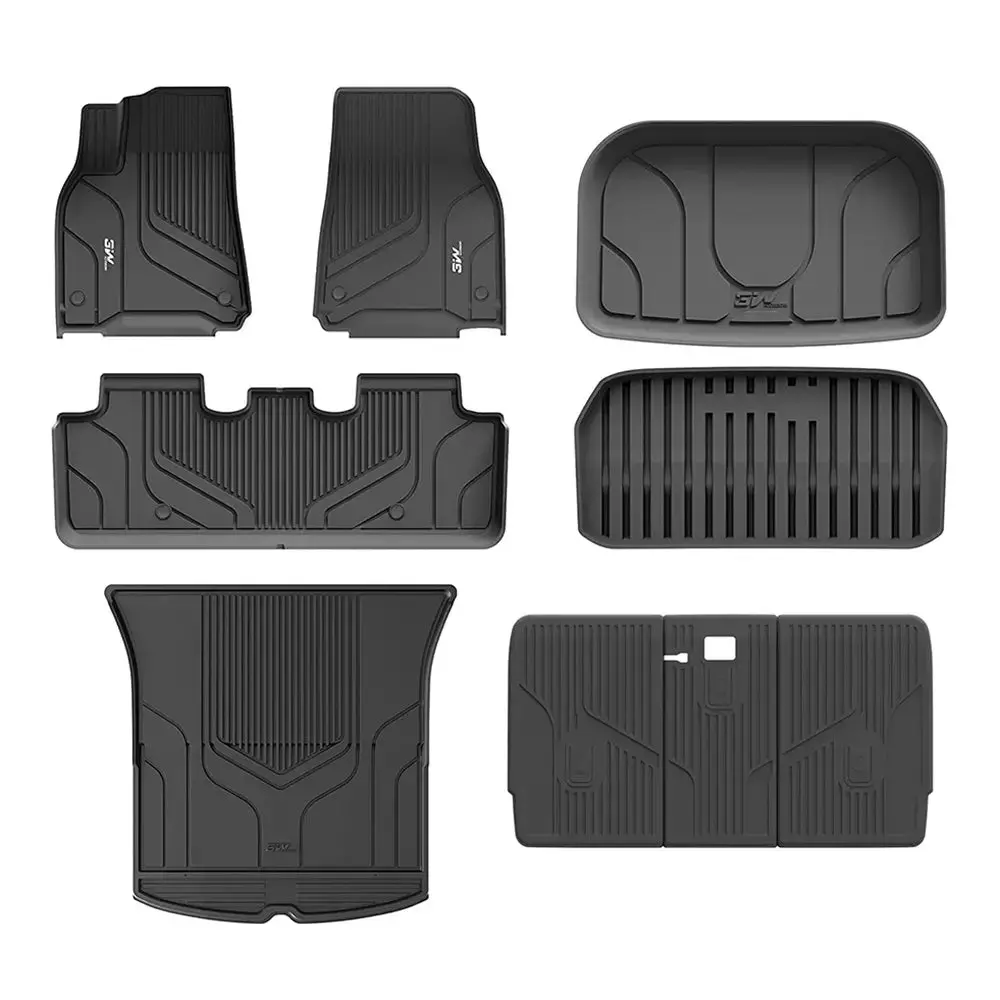 3W Tesla Model Y 2020-2024 Custom Floor Mats / Trunk Mats Thorex™ All-Weather Protection 5-Seater 2