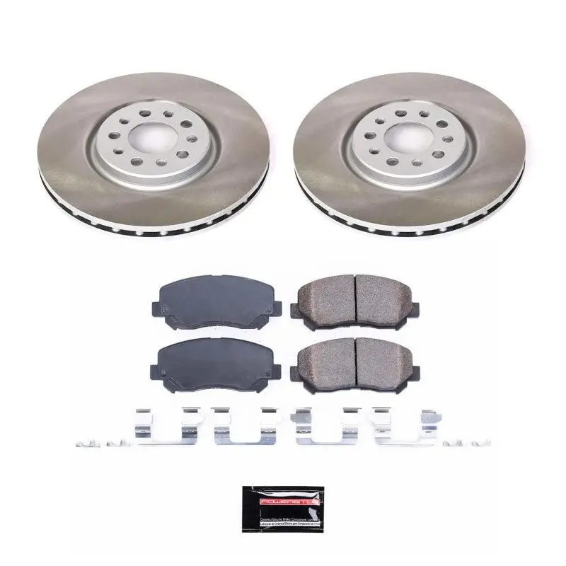 Power Stop 14-22 Jeep Cherokee Front Semi-Coated Rotor Kit 1
