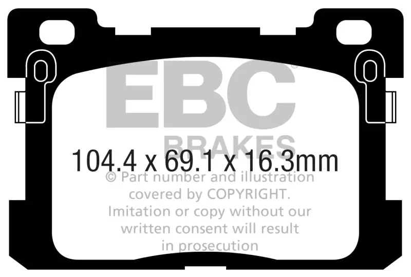 Ebc 2017+ Genesis G90 5.0L Ultimax2 Rear Brake Pads 1