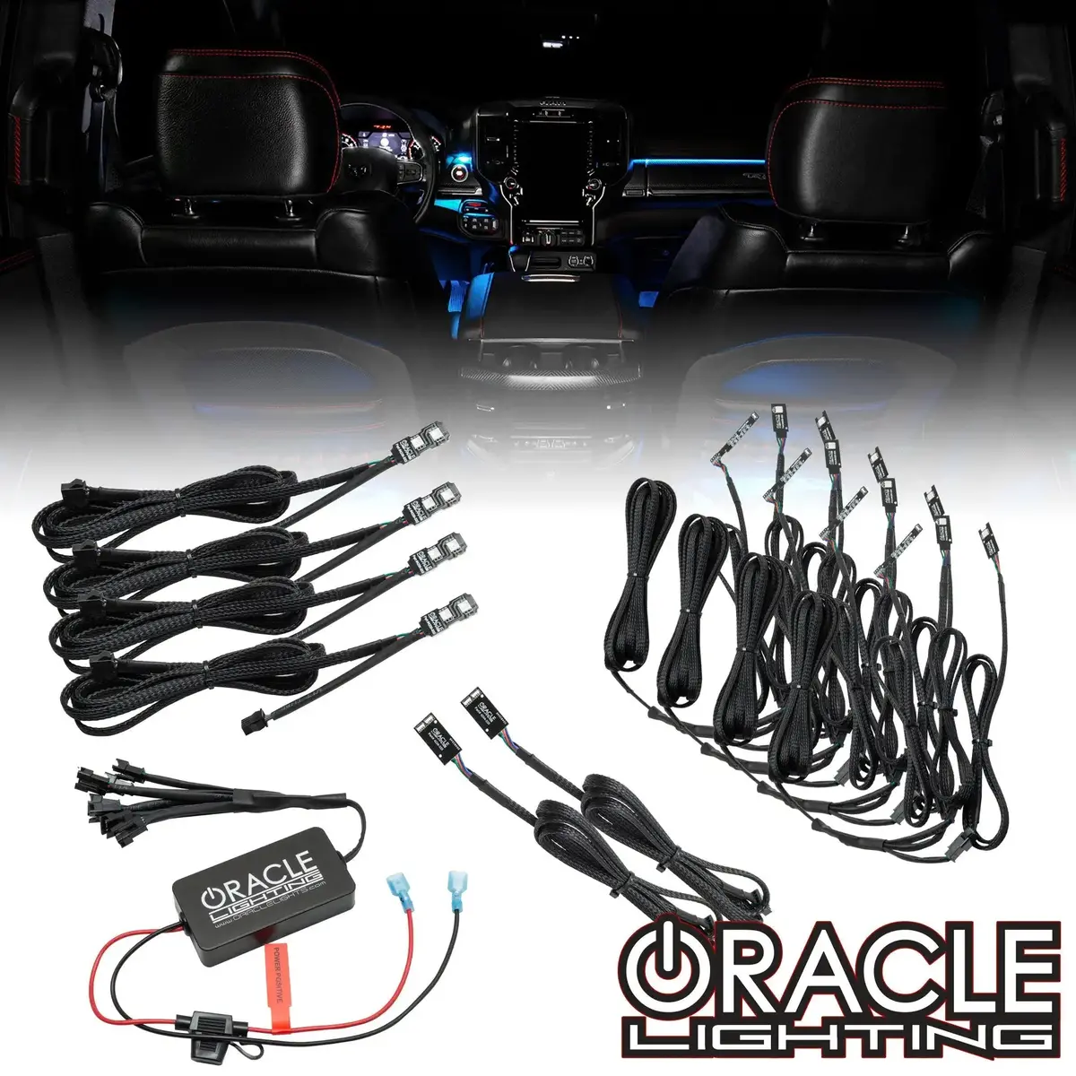 Oracle Lighting 2019-2024 Ram Complete Interior Ambient Lighting Colorshift Rgb Conversion Kit 1
