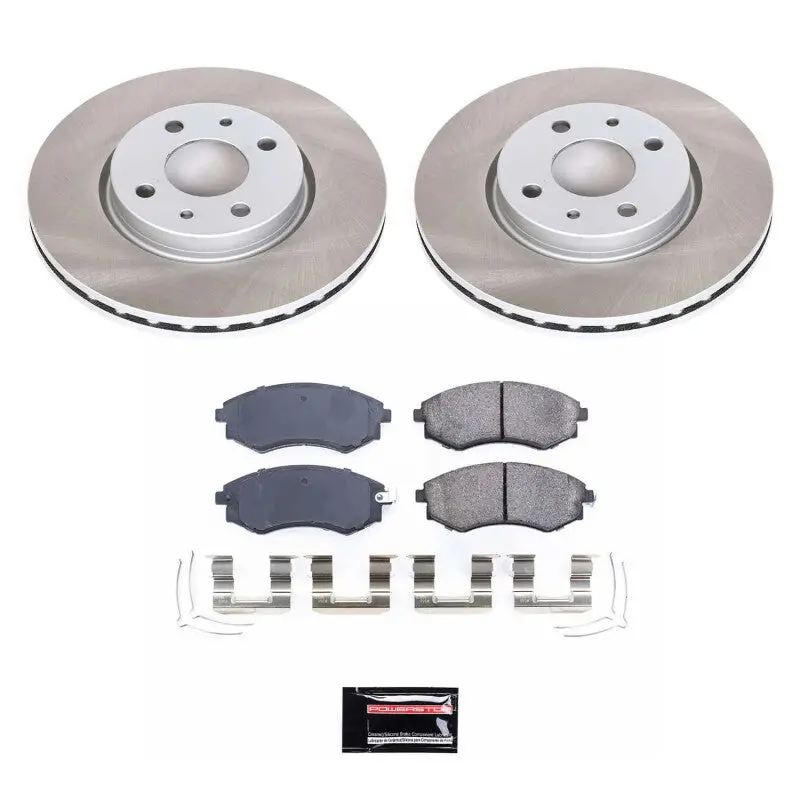 Power Stop 99-01 Hyundai Tiburon Front Semi-Coated Rotor Kit 1