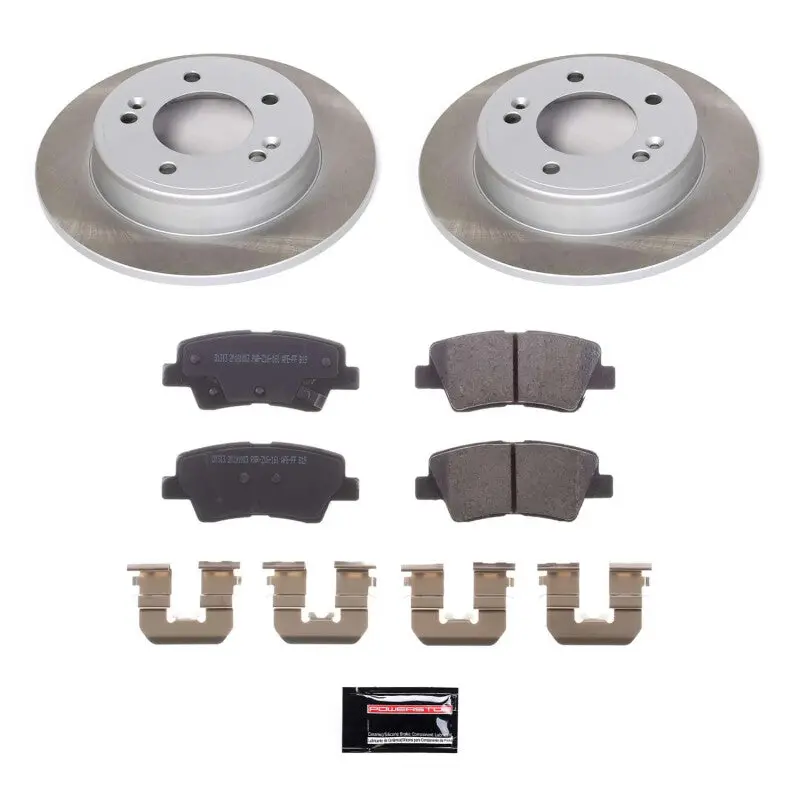 Power Stop 17-23 Kia Soul Rear Semi-Coated Rotor Kit 1