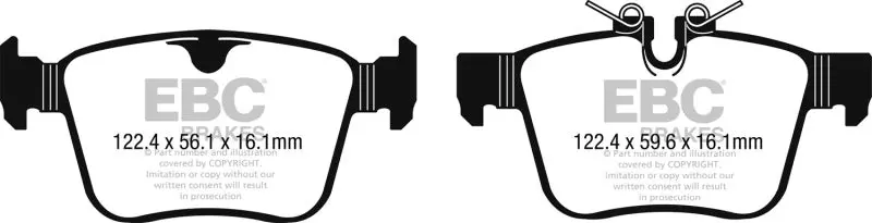 Ebc 2016+ Jaguar F-Pace 2.0L Td (180) Ultimax2 Rear Brake Pads 1