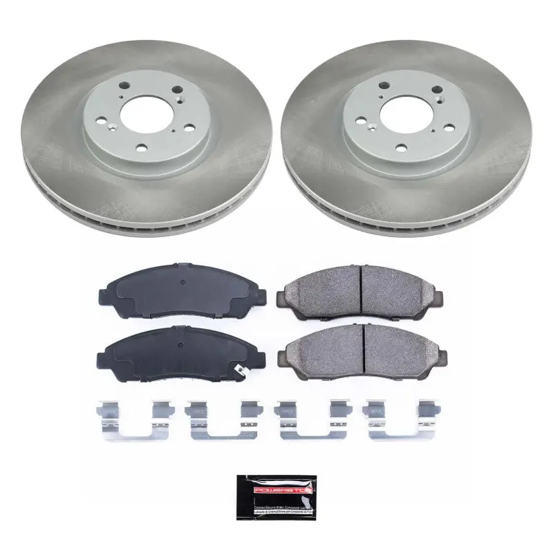 Power Stop 09-15 Honda Pilot Front Semi-Coated Rotor Kit 1