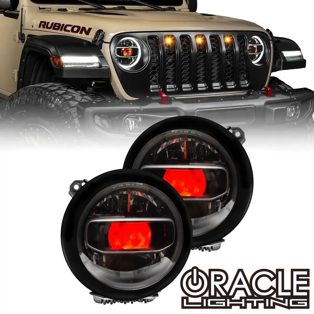 Oracle Lighting  "Demon Eye" Colorshift Projector Illumination Kit - Jeep Wrangler Jl 1