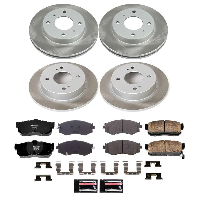 Power Stop 91-96 Infiniti G20 Front And Rear Semi-Coated Rotor Kit 1