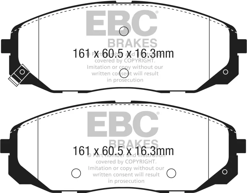 Ebc 2015+ Kia Sedona 3.3L Ultimax2 Front Brake Pads 1