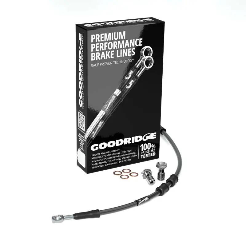 Goodridge 12-14 Hd Flstfb Fat Boy Lo (W/Abs) +2In Black Brake Line Kit W/Stainless Steel Fittings 1