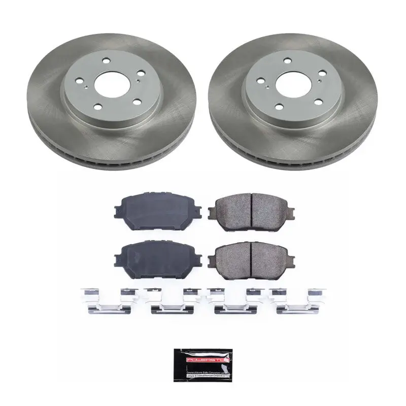 Power Stop 02-04 Toyota Camry Front Semi-Coated Rotor Kit 1