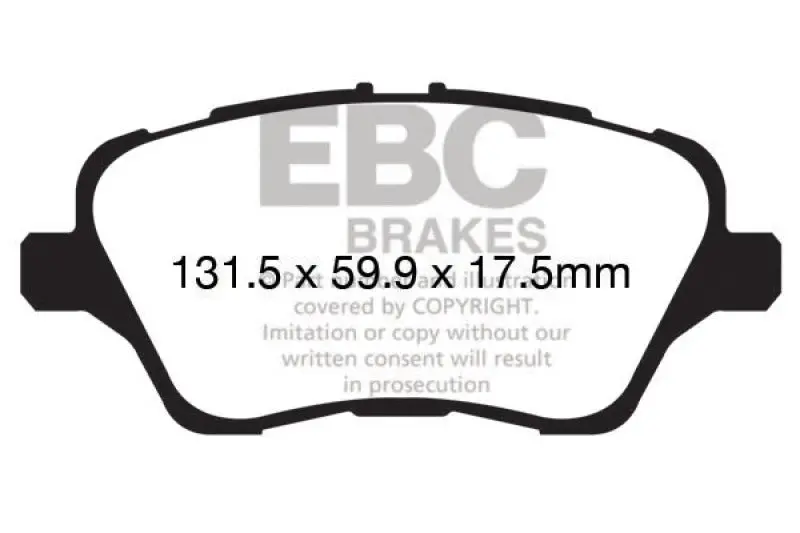 Ebc 13+ Ford Fiesta 1.6 Turbo St Ultimax2 Front Brake Pads 1