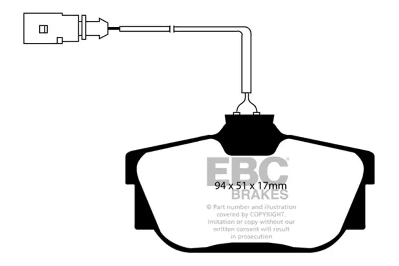 Ebc 00 Volkswagen Eurovan 2.8 (Ate) With Wear Leads Ultimax2 Rear Brake Pads 1