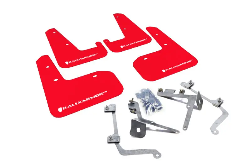 Rally Armor Ur Series Red Mud Flaps For 2011+ Subaru Sti/Wrx Sedan – Features White Logo Accent 1