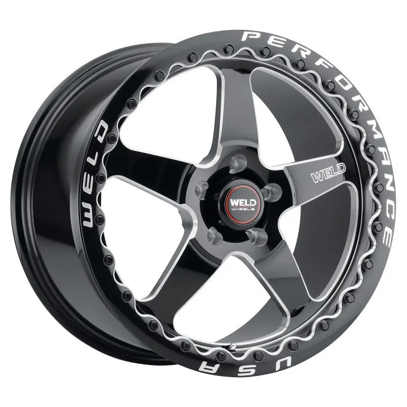 Weld S904 15X10 Ventura Beadlock 5X114.3 Et25 Bs6.5 Gloss Blk Mil Dia 78.1 1