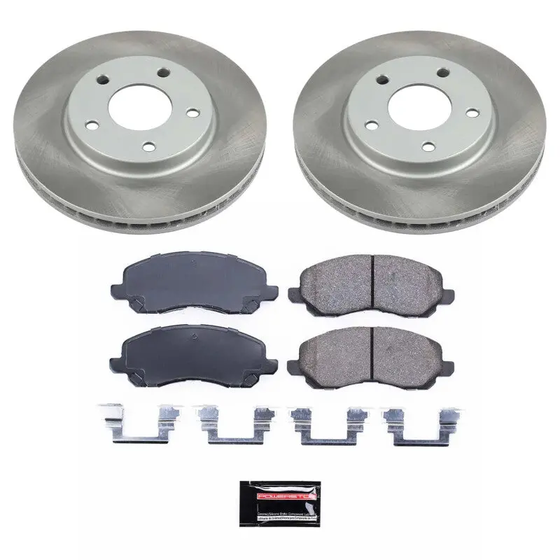 Power Stop 08-17 Mitsubishi Lancer Front Semi-Coated Rotor Kit 1