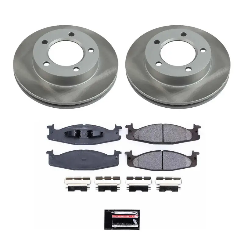 Power Stop 94-96 Ford F-150 Front Semi-Coated Rotor Kit 1
