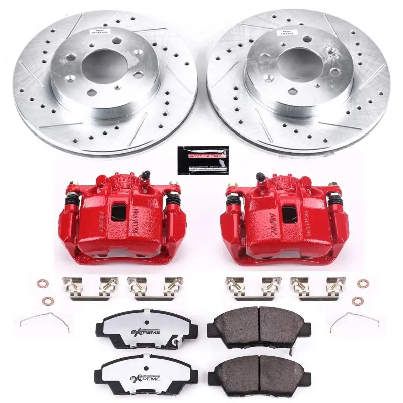 Power Stop 09-14 Honda Fit Front Z26 Street Warrior Brake Kit W/Calipers 1