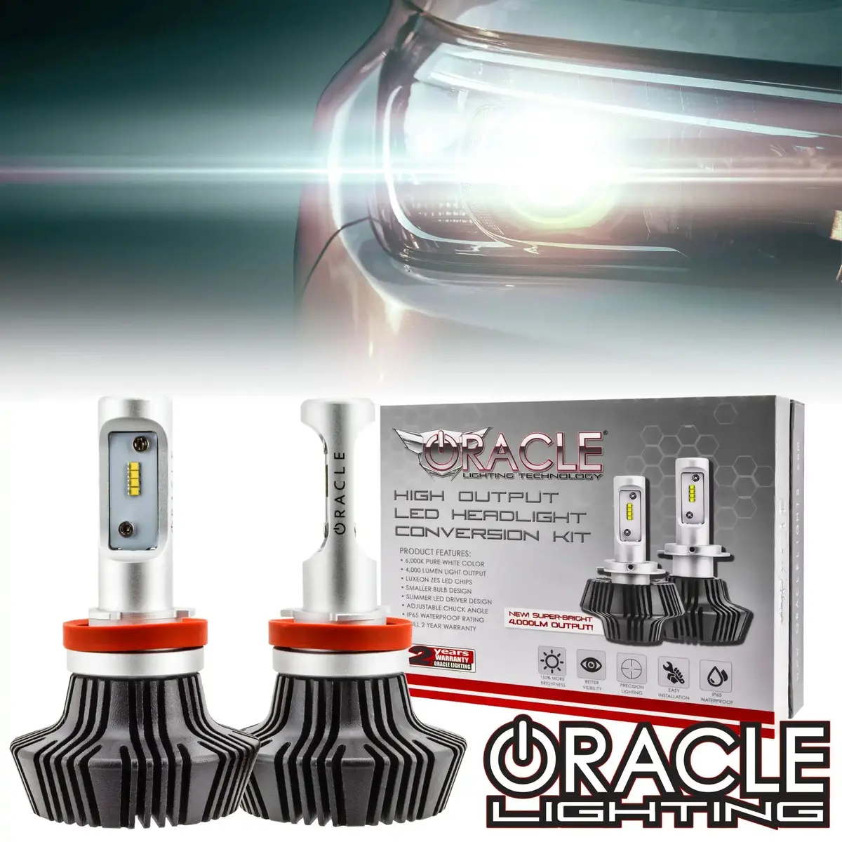 Oracle Lighting H8 4,000+ Lumen Led Bulbs (Pair) 1
