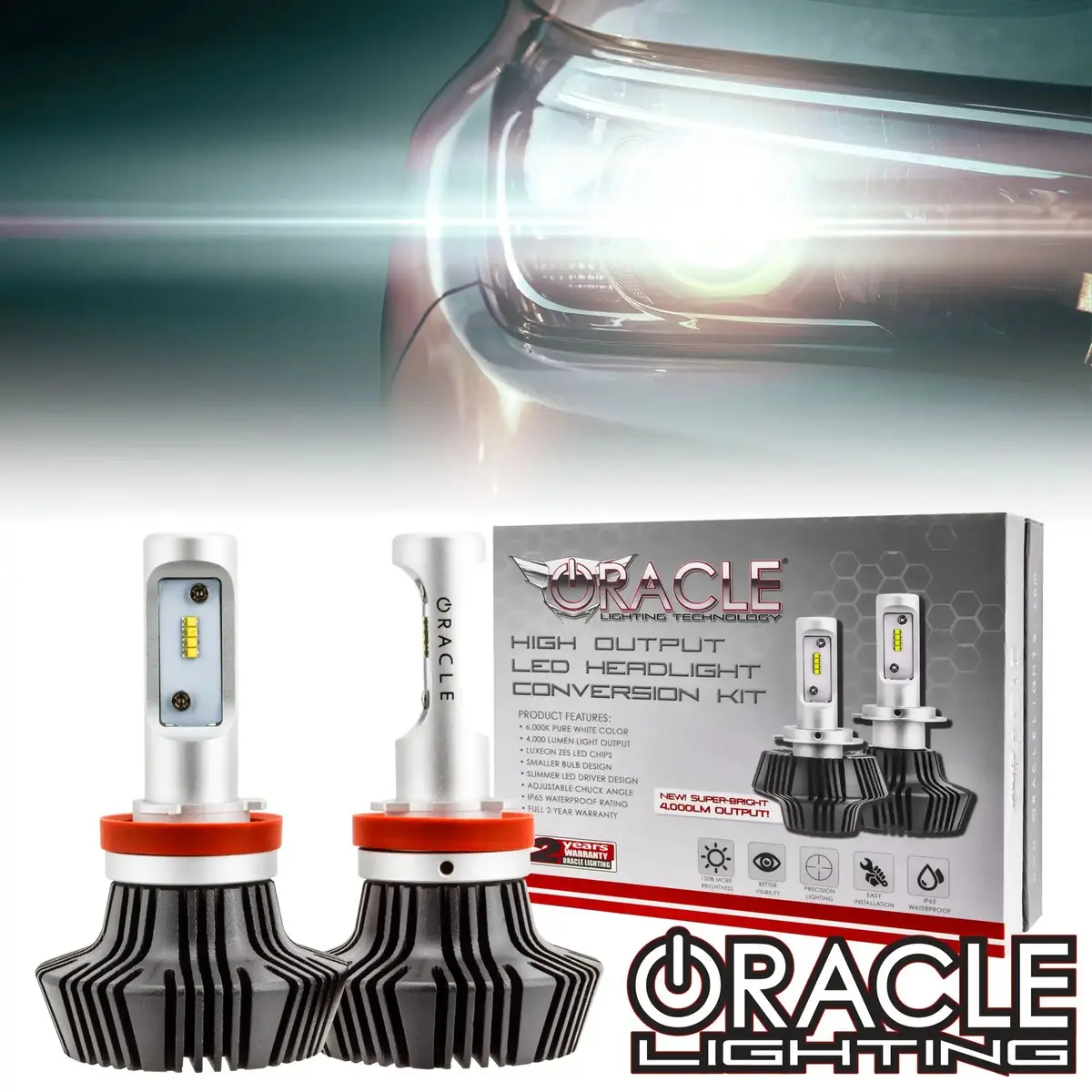 Oracle H16/5202 4,000+ Lumen Led Bulbs (Pair) 1