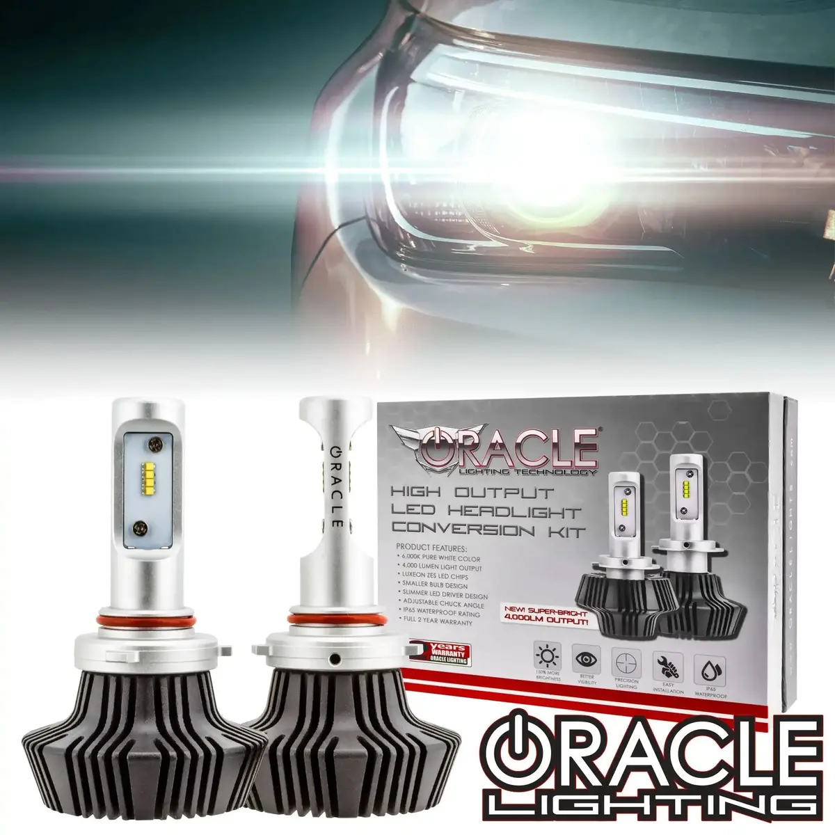 Oracle Lighting 9006 - 4,000+ Lumen Led Light Bulb Conversion Kit (High Beam) 1