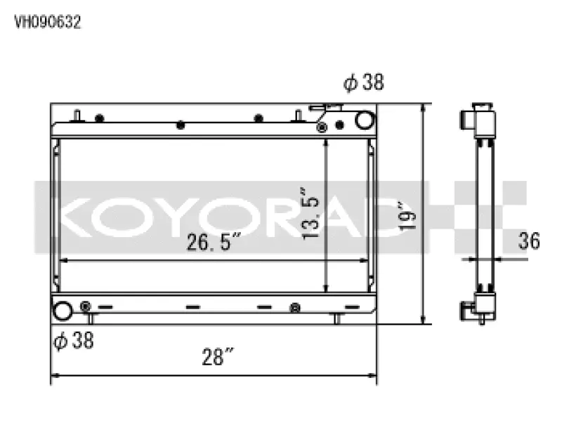 Koyo 93-98 Subaru Impreza 1.8/2.2L (Mt) Radiator 1