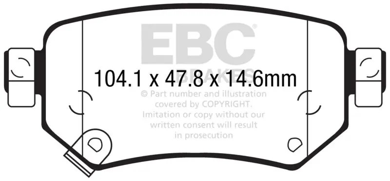 Ebc 2016+ Mazda 6 2.5L Ultimax2 Rear Brake Pads 1