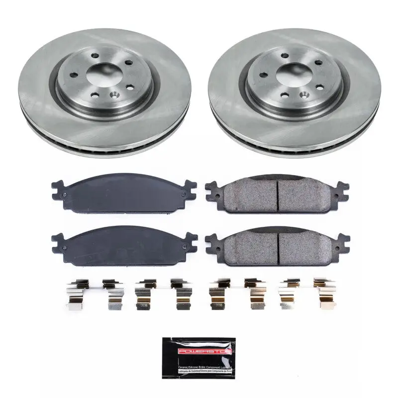 Power Stop 2010 Lincoln Mkt Front Semi-Coated Rotor Kit 1