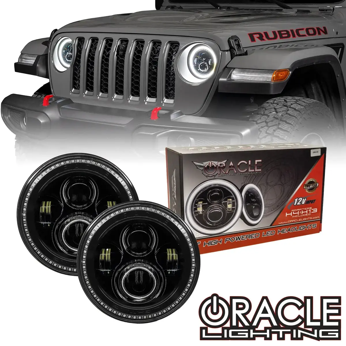 Oracle Lighting Jeep Wrangler Jl/Gladiator Jt Dynamic Colorshift® 7" High Powered Led Headlights (Pair) 1