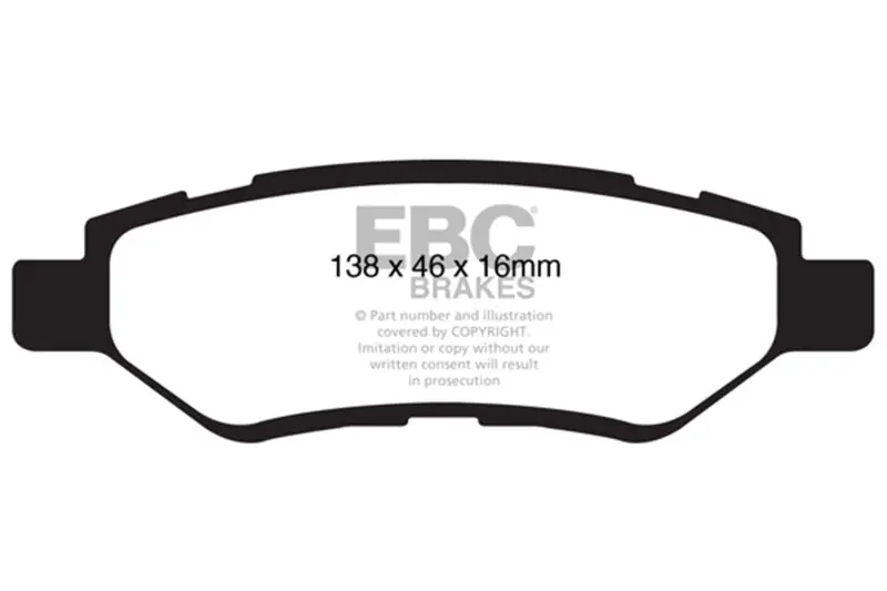 Ebc 08-13 Cadillac Cts 3.0 Ultimax2 Rear Brake Pads 1