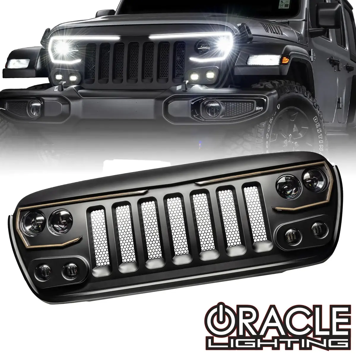 Oracle Lighting Vector™ Pro Series Ii Full Led Grill For The Jeep Wrangler Jl / Gladiator Jt 1