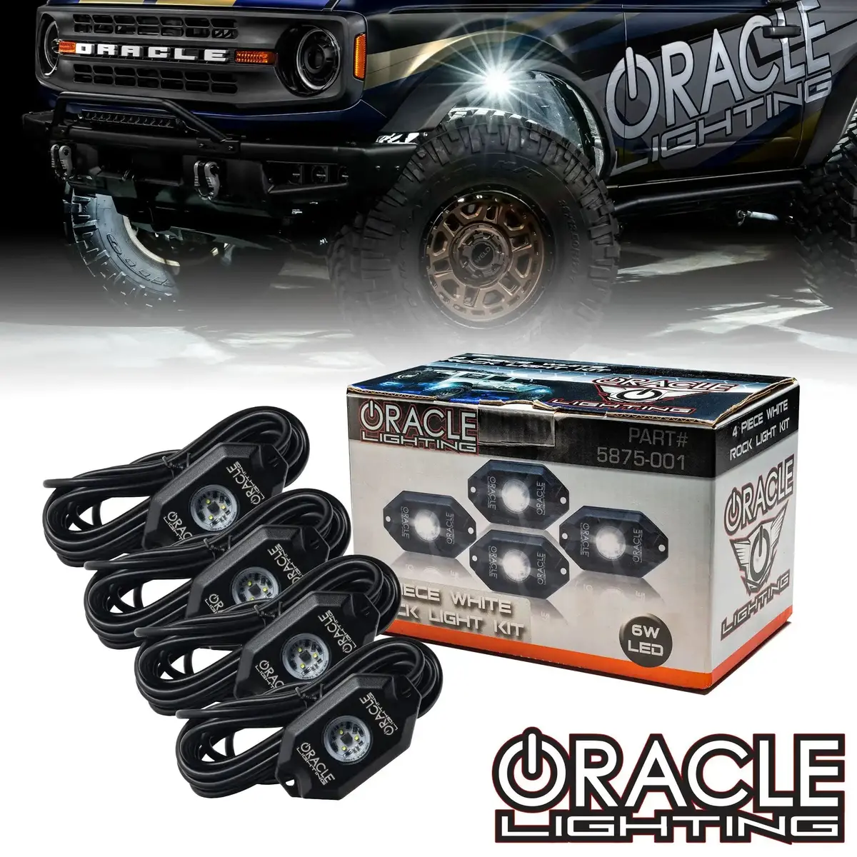 Oracle Lighting White Underbody Wheel Well Rock Light Kit - 4 Piece 1