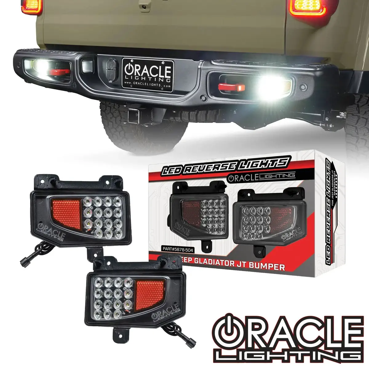 2020-2025 Jeep Gladiator Jt Rear Bumper Led Reverse Lights | 1,500 Lumens 1