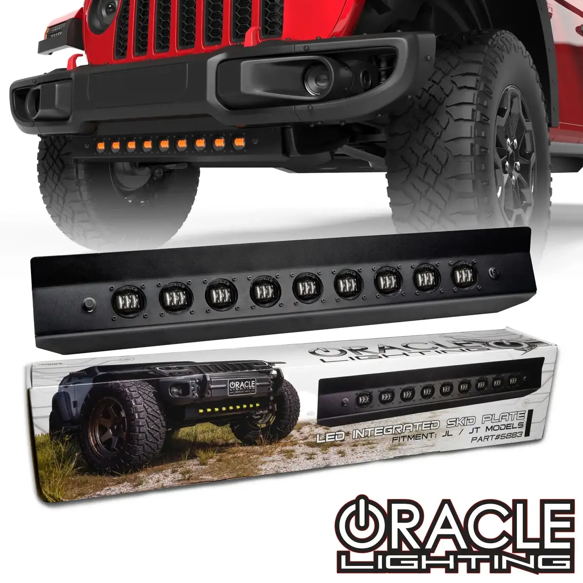 Oracle Lighting Skid Plate With Integrated Led Emitters For Jeep Wrangler Jl And Gladiator Jt 1