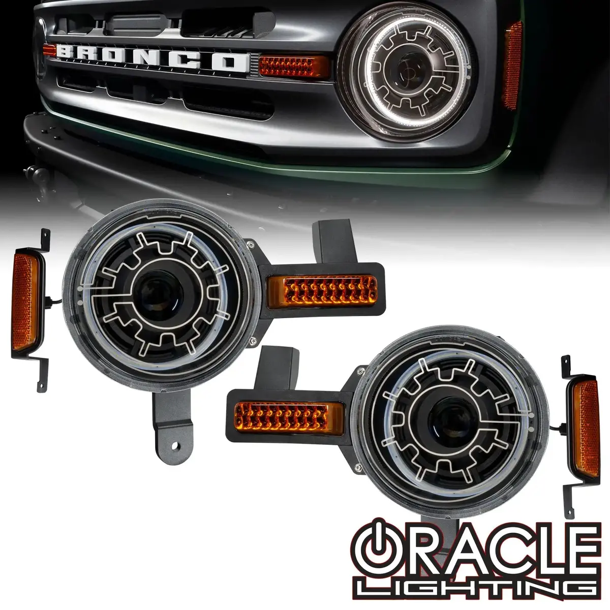 Oracle Lighting Oculus™ Bi-Led Projector Headlights For 2021+ Ford Bronco - Heated Lens 1